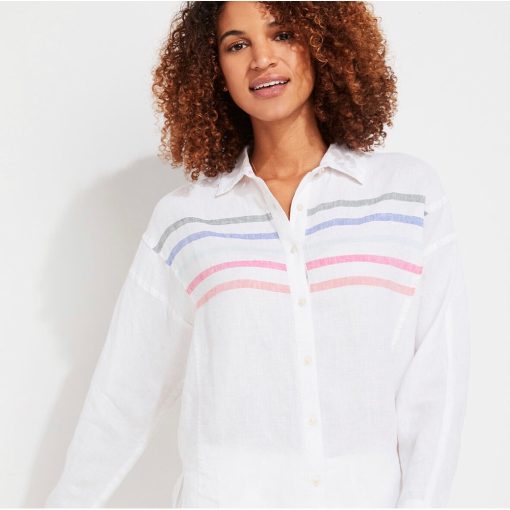 Vineyard Vines Rainbow Linen Weekend Button-Down